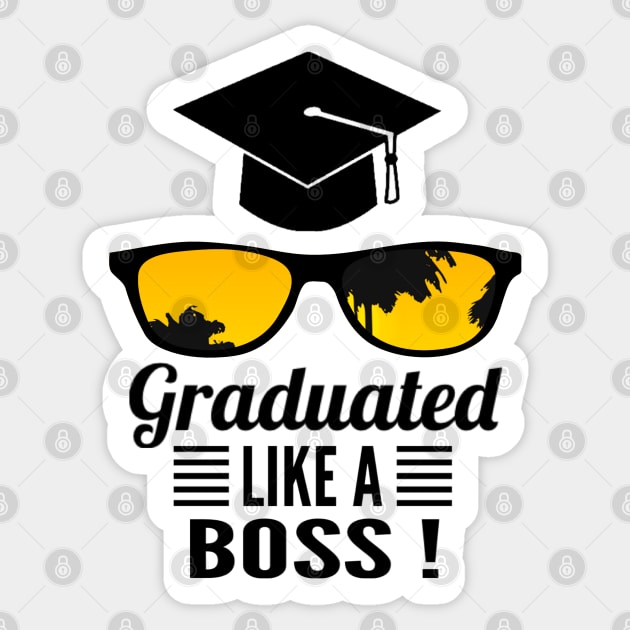 Graduated Like a Boss Sticker by Glenn Landas Digital Art